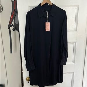 Quince Washable Stretch Silk Shirt Dress